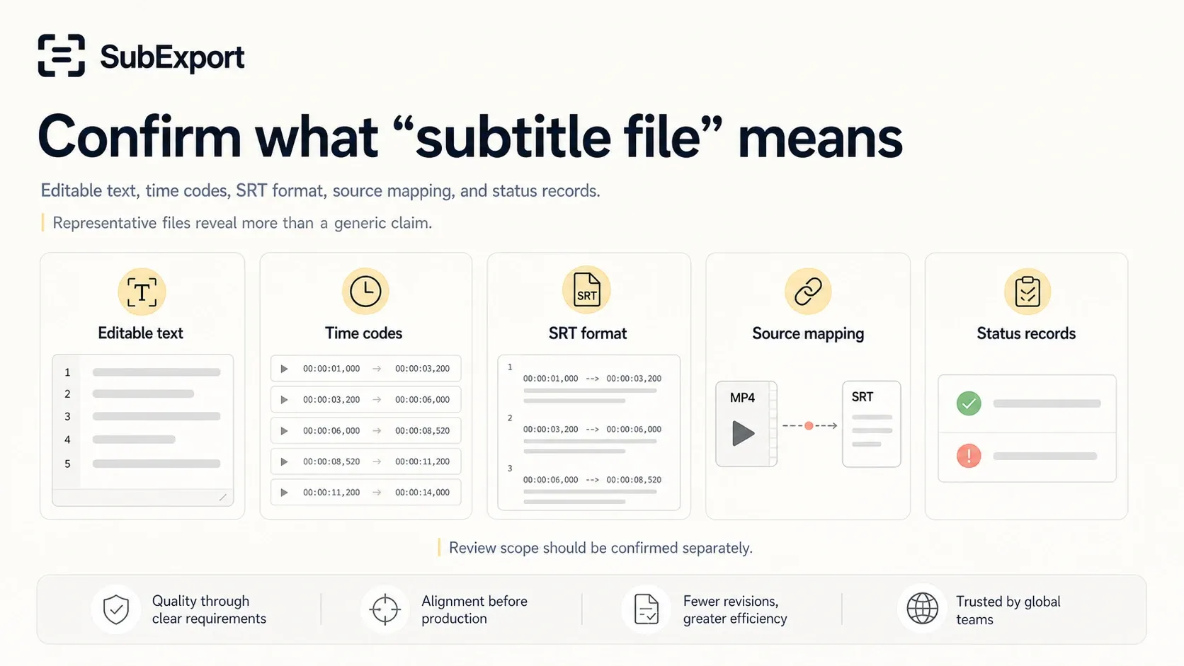 Confirm editable text time codes format and source mapping